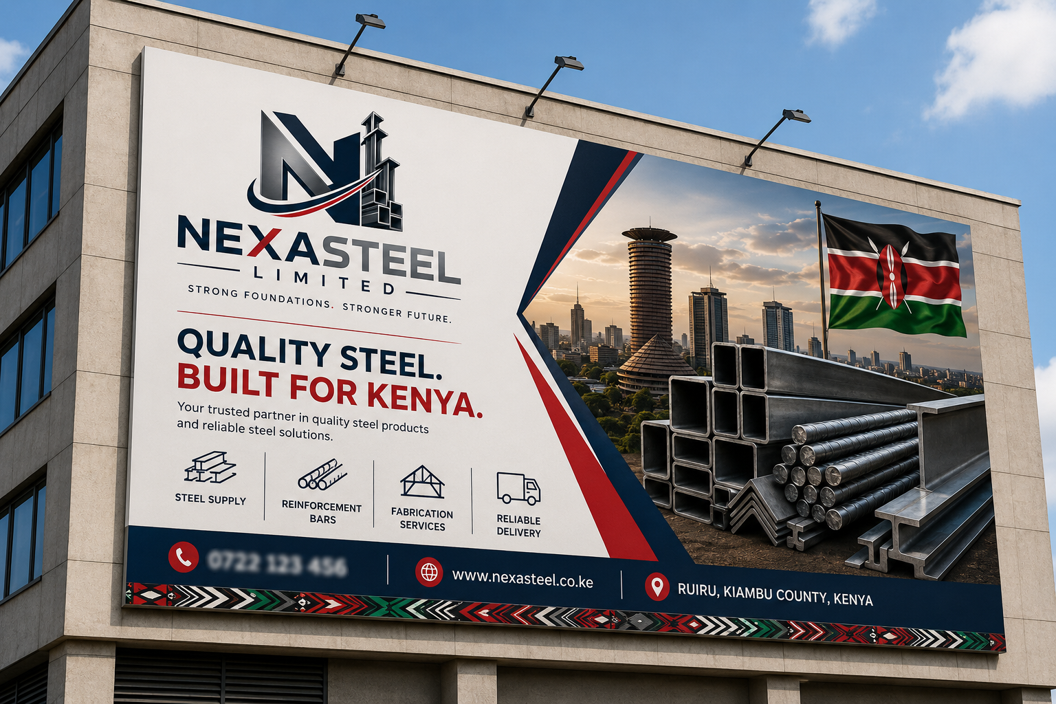 NexaSteel wall-up advertising structure